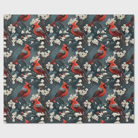 Weihnachts-Kardinal Geschenkpapier (Flach)