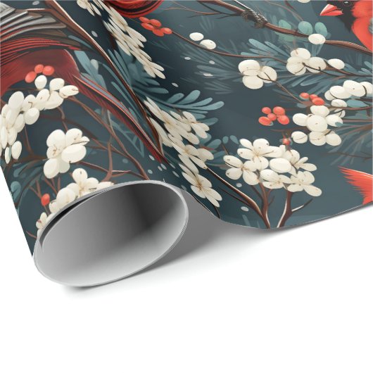 Weihnachts-Kardinal Geschenkpapier (Rolleneckpunkt)