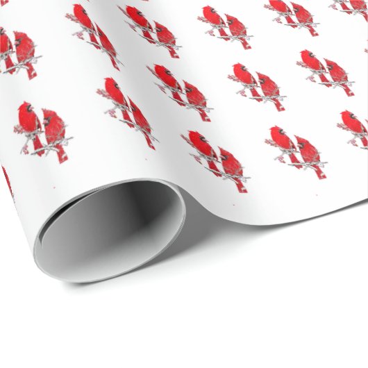 Weihnachts-Kardinal Geschenkpapier (Rolleneckpunkt)