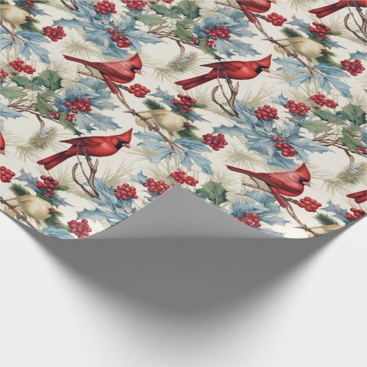 Weihnachts-Kardinal Geschenkpapier (Ecke)