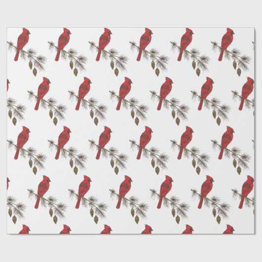 Weihnachts-Kardinal Geschenkpapier (Flach)