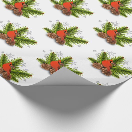 Weihnachts-Kardinal Geschenkpapier (Ecke)