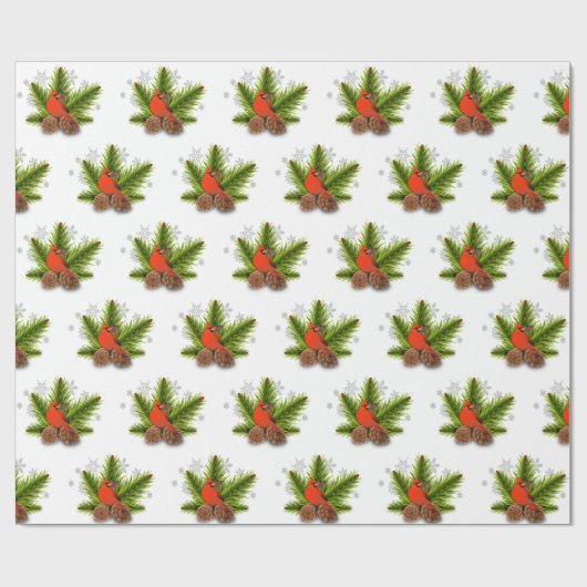 Weihnachts-Kardinal Geschenkpapier (Flach)