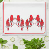 Weihnachts-Kardinal Geschirrtuch (Gefaltet)