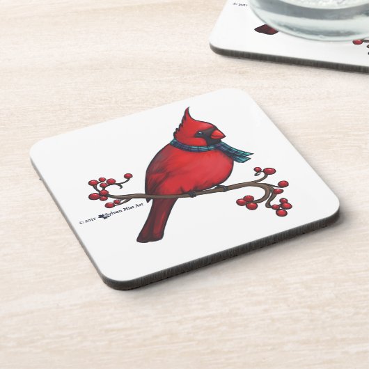 Weihnachts-Kardinal Getränkeuntersetzer (Linke Seite)