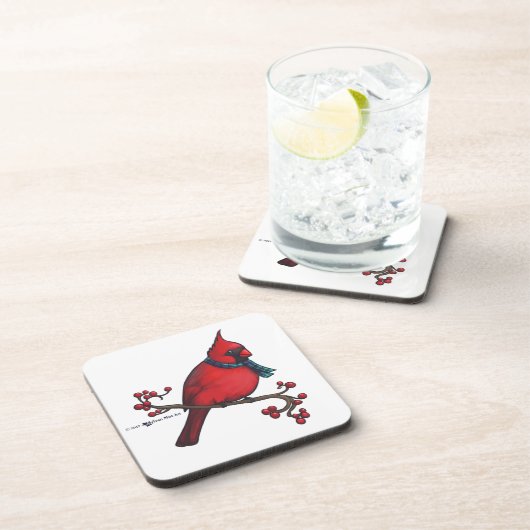Weihnachts-Kardinal Getränkeuntersetzer (Rechte Seite)