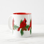 Weihnachts-Kardinal Holiday-Kaffee-Tasse Zweifarbige Tasse (Vorderseite Links)