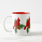 Weihnachts-Kardinal Holiday-Kaffee-Tasse Zweifarbige Tasse (Links)