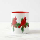 Weihnachts-Kardinal Holiday-Kaffee-Tasse Zweifarbige Tasse (Mittel)