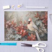 Weihnachts-Kardinal Holly Berry im Winter Decoupag Seidenpapier (Handwerk)