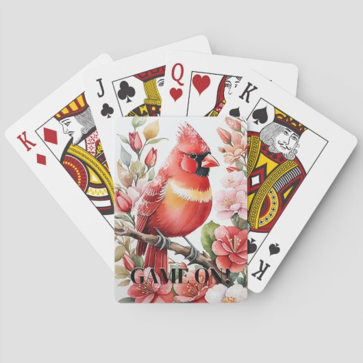 Weihnachts-Kardinal im Schnee Spielkarten (Rückseite)