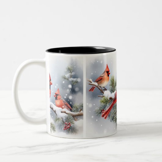 Weihnachts-Kardinal in der Schnee 1 Tasse (Links)