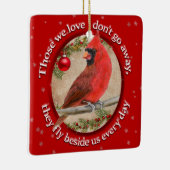 Weihnachts-Kardinal individuell anpassen Erinnern  Keramikornament (Rechts)