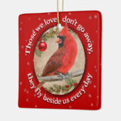 Weihnachts-Kardinal individuell anpassen Erinnern  Keramikornament (Links)