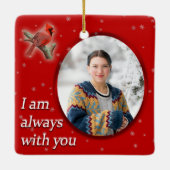 Weihnachts-Kardinal individuell anpassen Erinnern  Keramikornament (Rückseite)
