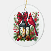 Weihnachts-Kardinal Keramik Ornament (Links)