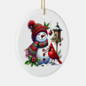 Weihnachts-Kardinal Keramik Ornament (Rechts)