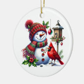 Weihnachts-Kardinal Keramik Ornament (Links)