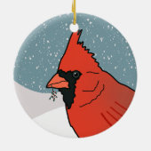 Weihnachts-Kardinal Keramik Ornament (Hinten)