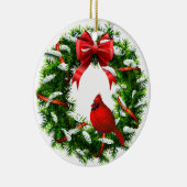 Weihnachts-Kardinal Keramik Ornament (Rechts)