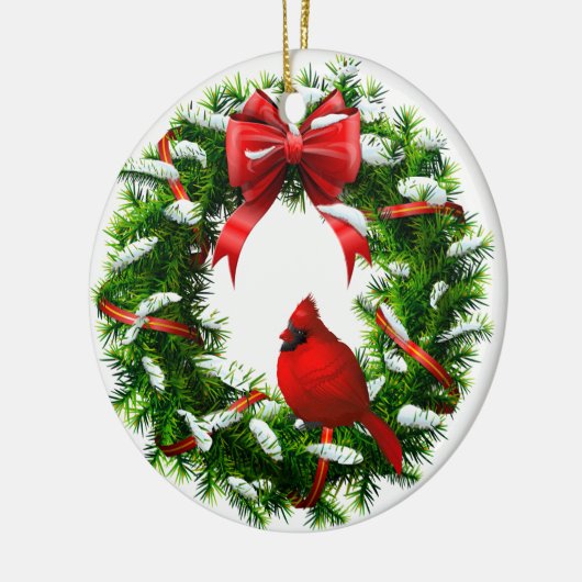 Weihnachts-Kardinal Keramik Ornament (Links)