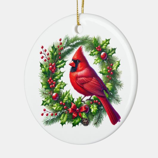 Weihnachts-Kardinal Keramik Ornament (Links)