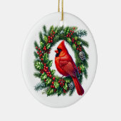 Weihnachts-Kardinal Keramik Ornament (Rechts)