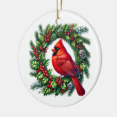 Weihnachts-Kardinal Keramik Ornament (Links)