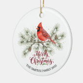 Weihnachts-Kardinal Keramik Ornament (Links)