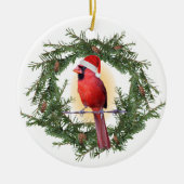 Weihnachts-Kardinal Keramikornament (Vorne)