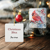 Weihnachts-Kardinal Keramikornament