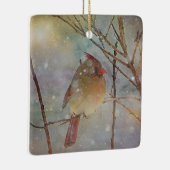 Weihnachts-Kardinal Keramikornament (Rechts)