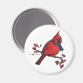 Weihnachts-Kardinal Magnet (Vorderseite/Rückseite)