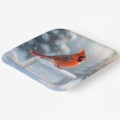 Weihnachts-Kardinal mit den Grüßen der Saison Pappteller (Gewinkelt)