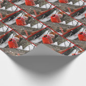 Weihnachts-Kardinal mit Winterhut Geschenkpapier (Ecke)