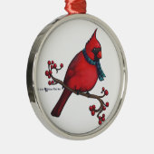 Weihnachts-Kardinal Ornament Aus Metall (Rechts)