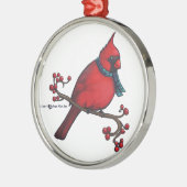 Weihnachts-Kardinal Ornament Aus Metall (Links)