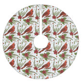 Weihnachts-Kardinal Pinseled Polyester Tree Skirt Polyester Weihnachtsbaumdecke (Vorderseite)