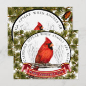 Weihnachts-Kardinal-Postkarte mit benutzerdefinier Postkarte (Vorne/Hinten)