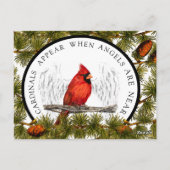 Weihnachts-Kardinal-Postkarte mit benutzerdefinier Postkarte (Rückseite)