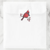 Weihnachts-Kardinal Quadratischer Aufkleber (Tasche)