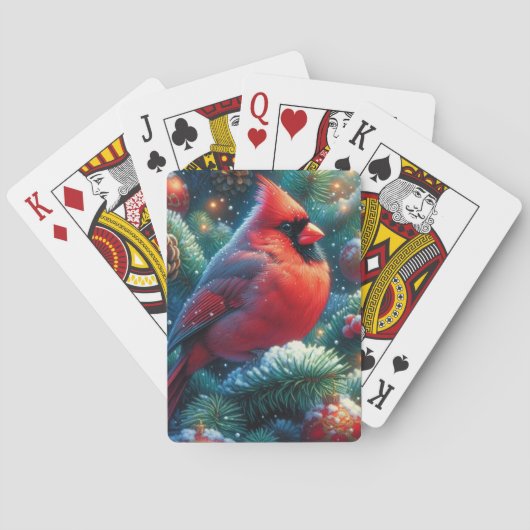 Weihnachts-Kardinal Spielkarten (Rückseite)