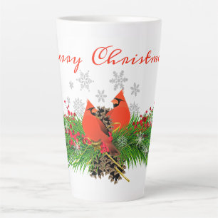 Weihnachts-Kardinal-und-Grünzeug-Lattemug Milchtasse