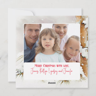 Weihnachts-Kardinal und individuelles Foto Feiertagskarte