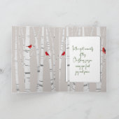 Weihnachts-Kardinal und Kaninchen in Schneeflocken Karte (Innenseite)