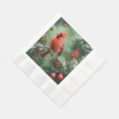 Weihnachts-Kardinal und Kiefernnadeln Serviette (Ecke)