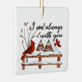 Weihnachts-Kardinal Verlust von Mann immer bei Ihn Keramikornament (Rechts)