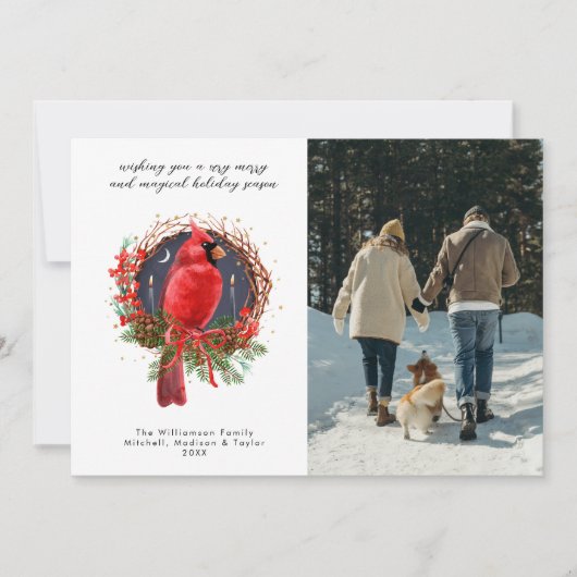 Weihnachts-Kardinal Weihnachten Solstice Feiertag (Vorderseite)