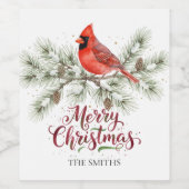 Weihnachts-Kardinal - Weinkarte Weinetikett (Einzelnes Label)