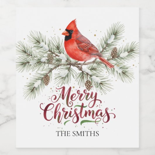 Weihnachts-Kardinal - Weinkarte Weinetikett (Einzelnes Label)